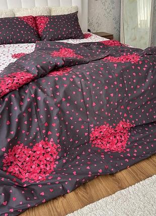 Евро комплект постельного белья "бязь gold"  200х215. качественное постельное белье