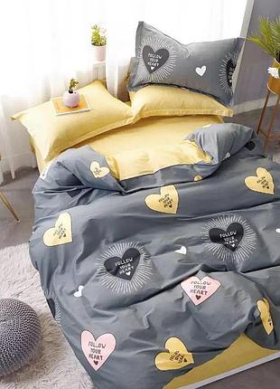 Евро комплект постельного белья "бязь gold"  200х215. качественное постельное белье