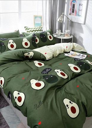 Полуторний комплект постельного белья "бязь gold" 150*215 качественное постельное белье