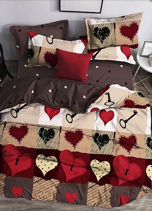 Полуторний комплект постельного белья "бязь gold" 150*215 качественное постельное белье