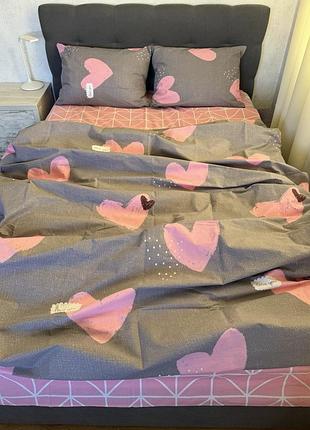 Полуторний комплект постельного белья "бязь gold" 150*215 качественное постельное белье