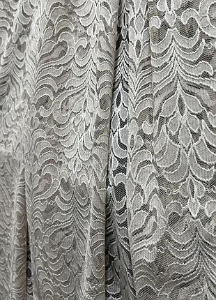 Готовый турецкий тюль на тесьме ткань жаккард размер 200х270см  качественная гардина цвет бежевый