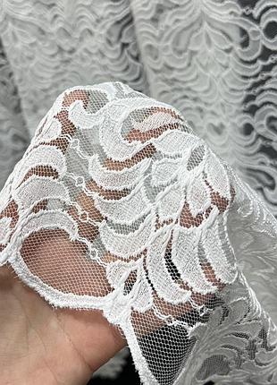 Готовый турецкий тюль на тесьме ткань жаккард размер 200х270см  качественная гардина цвет молочный