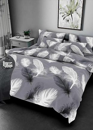 Полуторний комплект постельного белья "бязь gold" 150*215 качественное постельное белье