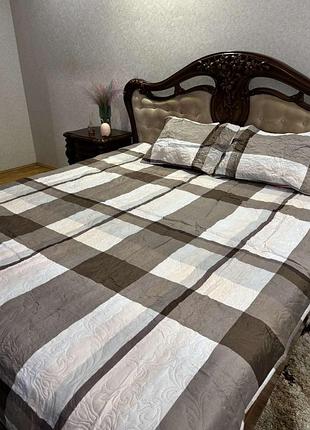 Покрывало с наволочками на кровать koloco сатин размер евро