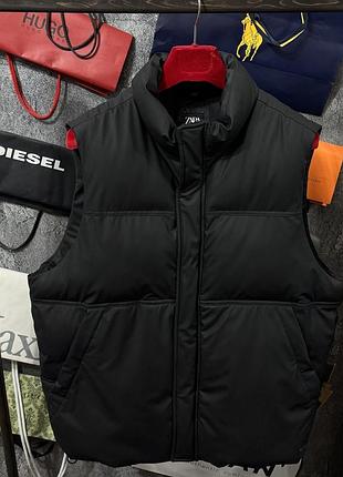 Жилетка чоловіча безрукавка zara man чорний l m