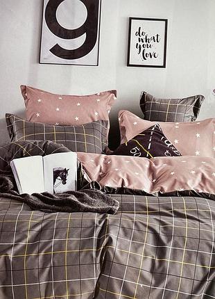 Полуторное фланелевое постельное белье пододеяльник 150х220, простынь с резинкой по кругу