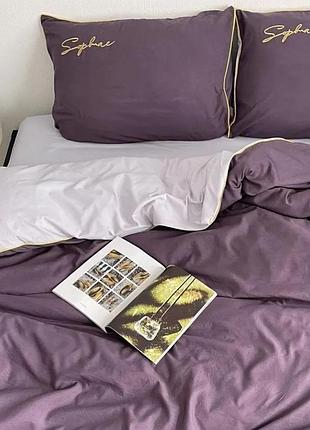 Евро комплект сатинового постельного белья высокого качества. размер евро
