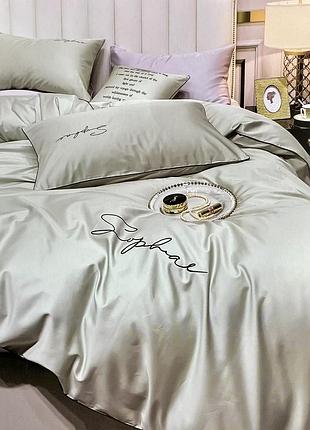 Двуспальный комплект сатинового постельного белья высокого качества. размер 2.0