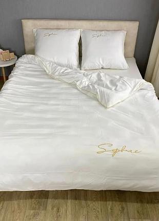 Двуспальный комплект сатинового постельного белья высокого качества. размер 2.0