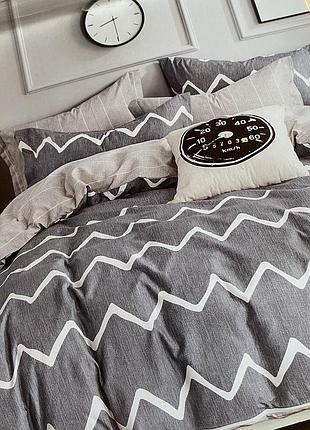 Постельное белье фланелевое евро размер, простынь на резинке 180х200+20см.