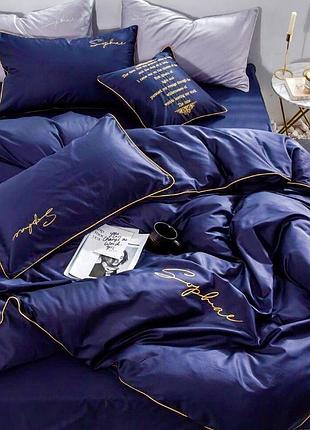 Полуторний комплект сатинової постільної білизни високої якості. півторачний розмір 1.5