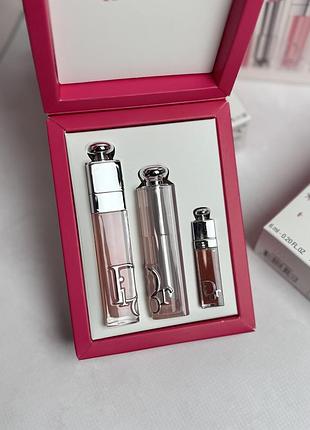 Набор dior подарочный блеск 001 бальзам 001 блеск 038