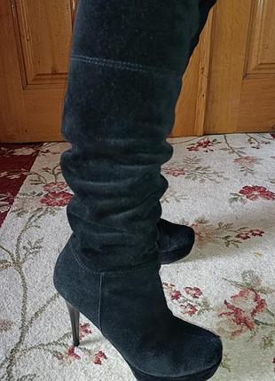 Замшевые ботфорты,чебитки