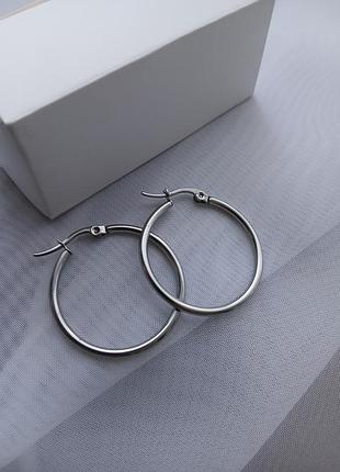 Серьги кольца, конго медсталь нержавейка круглые серьги