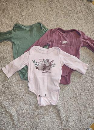 Набор боди с длинным рукавом so cute 68 см