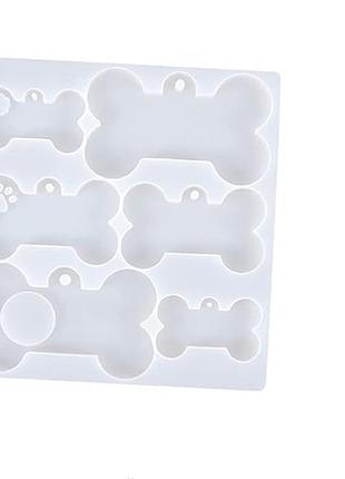 8439 форма молд для створення брелока на нашийник для тварин з епоксидної смоли адресник для тварин