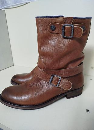 Кожаные сапоги 39р