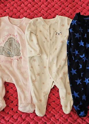 Комплект набор одежды сет лот флисовый человечек george 56 - 62 см 0 - 3 мес