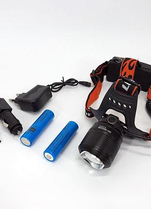 Налобный тактический фонарик police bl-2199-t6, мощный аккумуляторный фонарик налобный, главный фонарик
