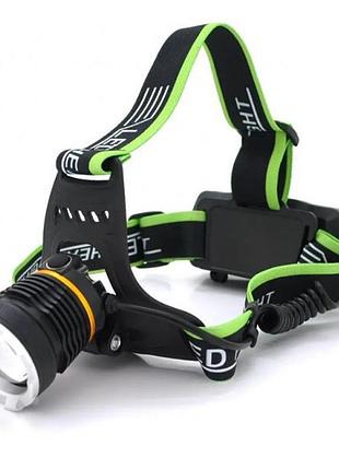 Налобный фонарь bailong bl-a7-p50, zoom, microusb, 2х18650, 3 режима, сверхмощный фонарь налобный