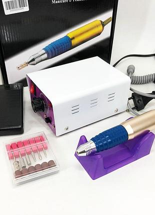 Фрезер для манікюру з педаллю для ноги dm4, потужний манікюрний фрезер, фрезер з насадками для манікюру