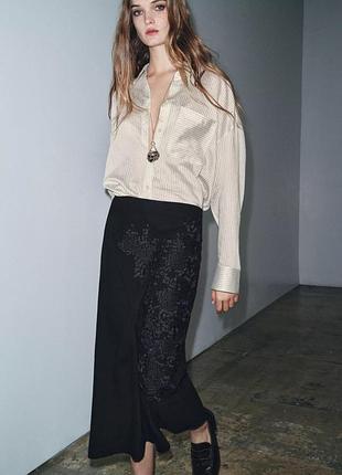 Длинная юбка с вышивкой zw collection