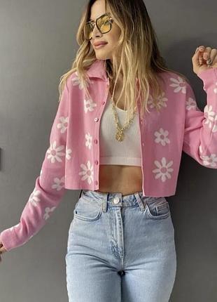 Кардиган в цветочный принт