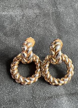 Вінтажні кліпси, масивні, плетені, сережки