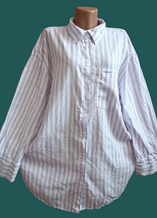 Рубашка женская батал лен.