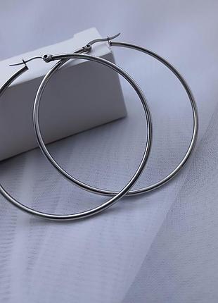 Серьги конго 6мя медсталь нержавейка серьги большие кольце