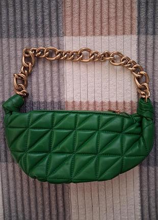 Женская сумка от zara зеленого цвета