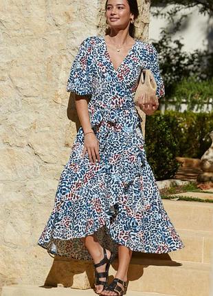 Платье, платье долгое на запах, платье-халат с анималистическим принтом next