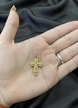 Хрестик позолота 18к 2