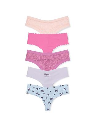 Набор 5 шт бесшовные трусики стринг танга victoria's secret qd753