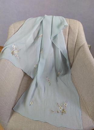 Шарф колір тіфані шовк