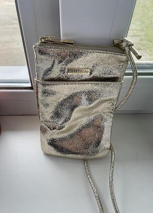 Женская сумочка через плечо pull &amp; bear золотистая!