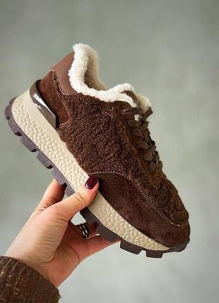 Стильные зимние женские меховые кроссовки 38-41р