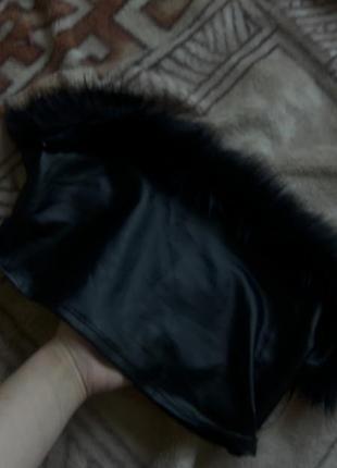 Топ кожаный с мехом
