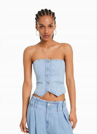 Джинсовый топ корсет