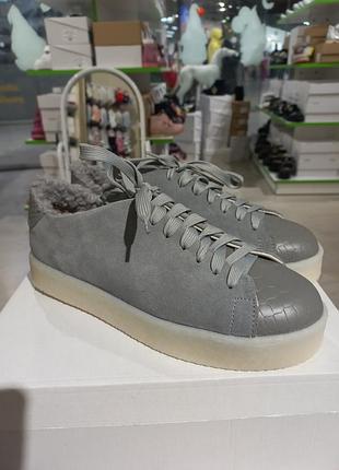 💛зимові ортопедичні кеди тедді, натуральна замша, розмір 39