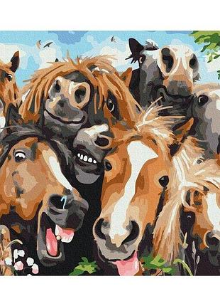 Набор картина по номерам "селфи лошадей" 40х50см bs52662, yargo