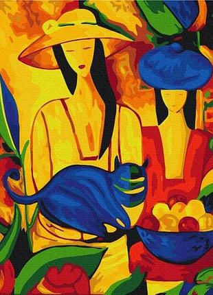 Набір картина "портрет жінок з котом" 48х60см bs51985l, yargo