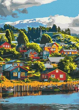 Набор картина по номерам "цветная деревня" 40х50см bs53968, yargo