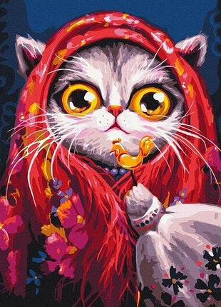 Набор картина по номерам "кошка в платочке© марианна пащук" 40х50см bs54250, yargo