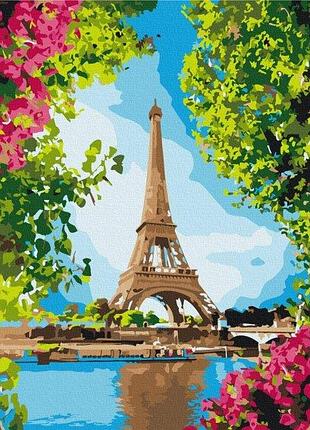 Набор картина по номерам "цветочный вид на эйфелевую башню" 30х40см rbs52706, yargo
