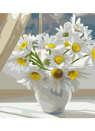 Набор картина по номерам "ромашки в белой вазе на окне" 40х50см bs22637, yargo