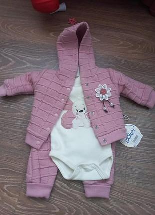 Костюм тройка 0-3 месяцев