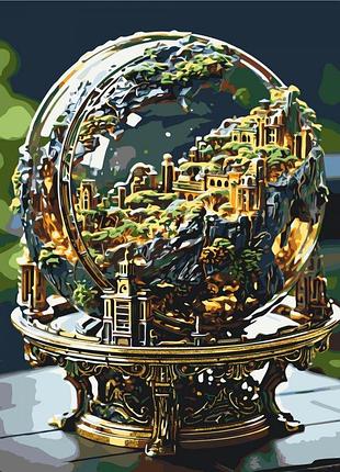 Набор картина по номерам земной шар с красками металлик золото 40*50 см оригами lw3298, yargo