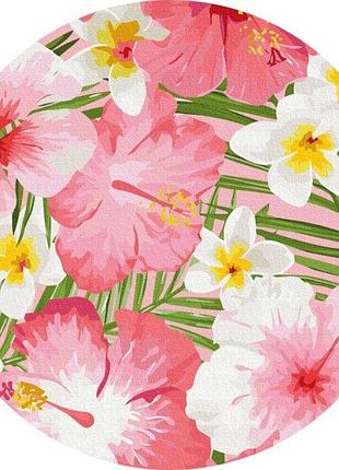 Набор картина по номерам круглая "островные цветы (размер l)" d40см rc00043l, yargo